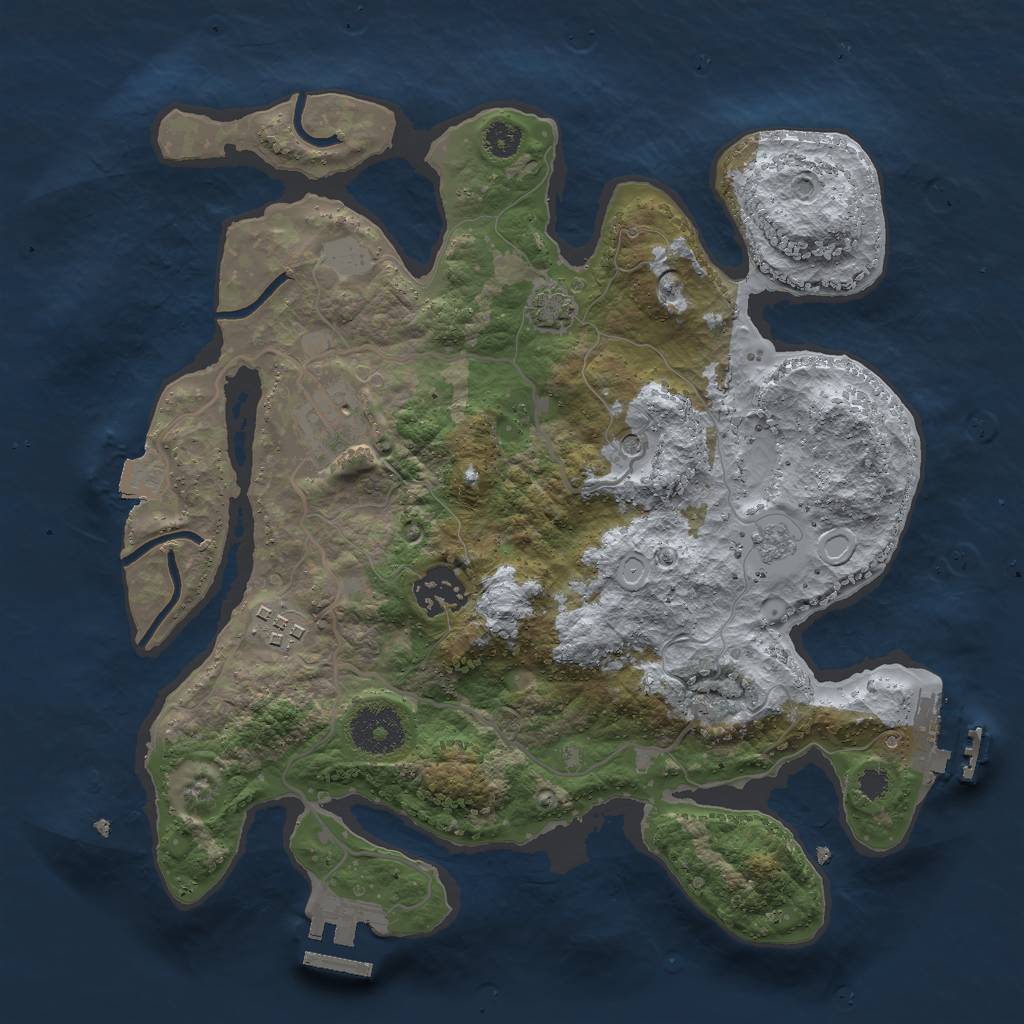 Rust Map: Procedural Map, Size: 3000, Seed: 2969, 11 Monuments