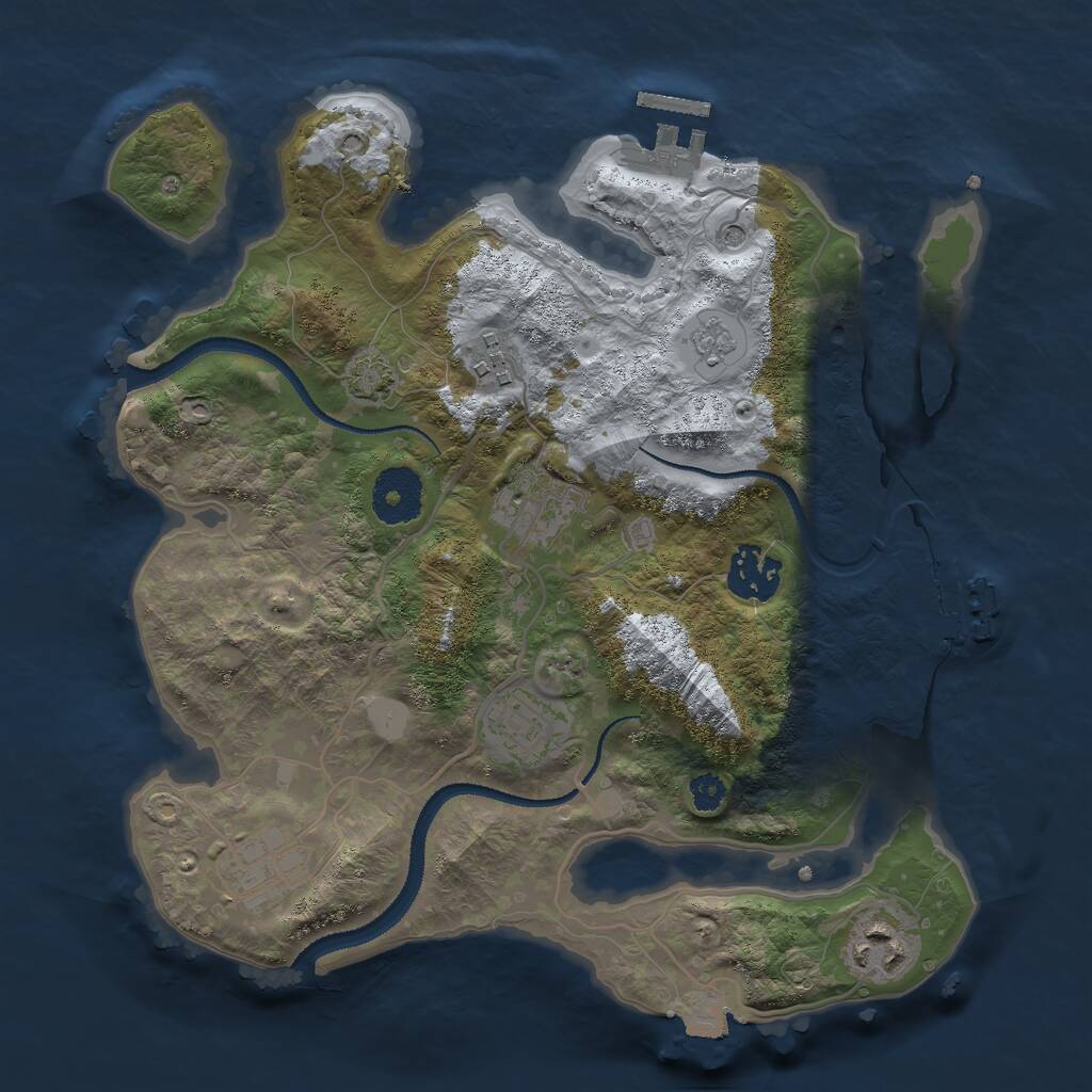 Rust Map: Procedural Map, Size: 3000, Seed: 4310, 12 Monuments