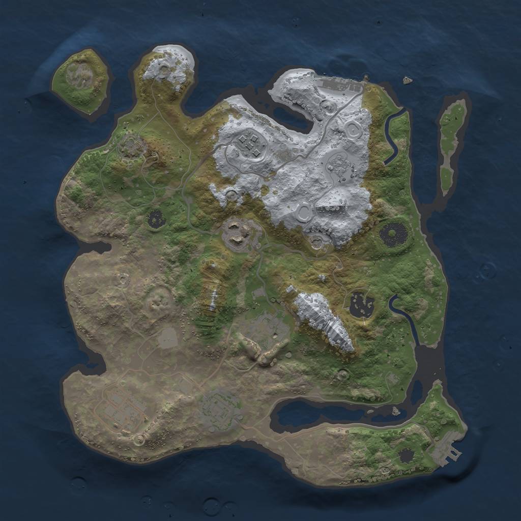 Rust Map: Procedural Map, Size: 3000, Seed: 4310, 14 Monuments
