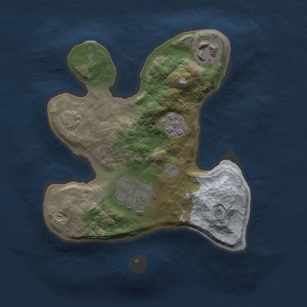 Rust Map: Barren, Size: 2000, Seed: 1587125, 6 Monuments