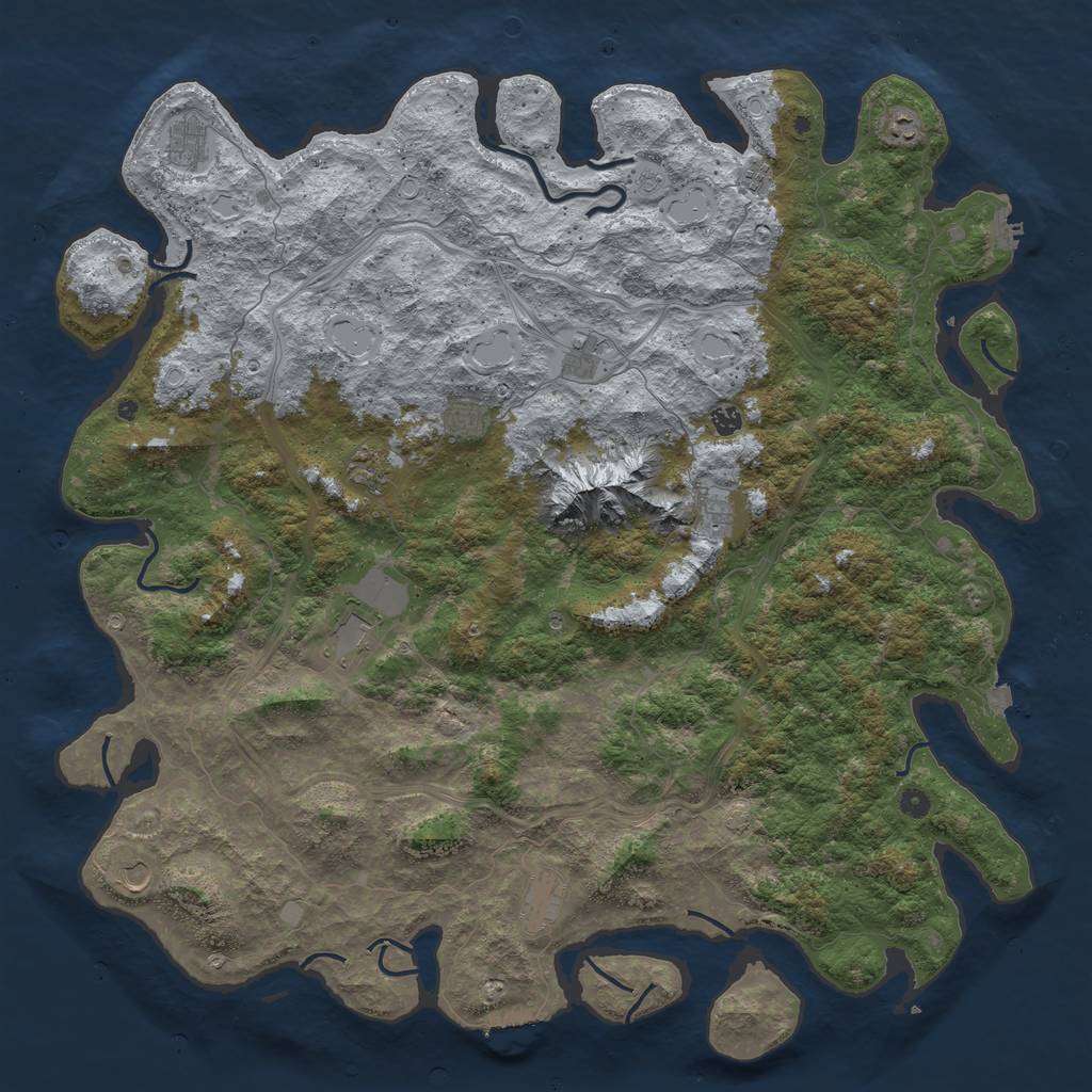 Rust Map: Procedural Map, Size: 5500, Seed: 365753146, 19 Monuments