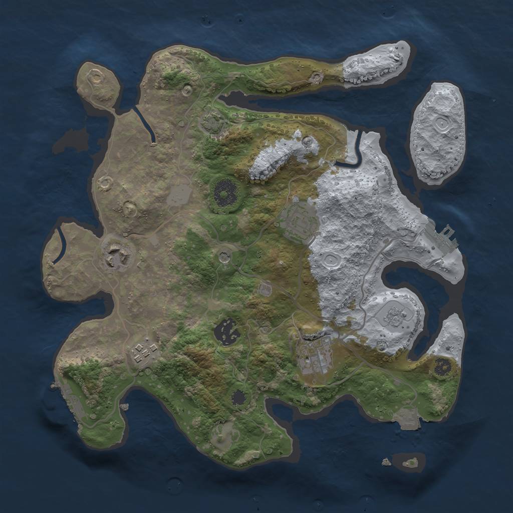 Rust Map: Procedural Map, Size: 3000, Seed: 79816, 13 Monuments