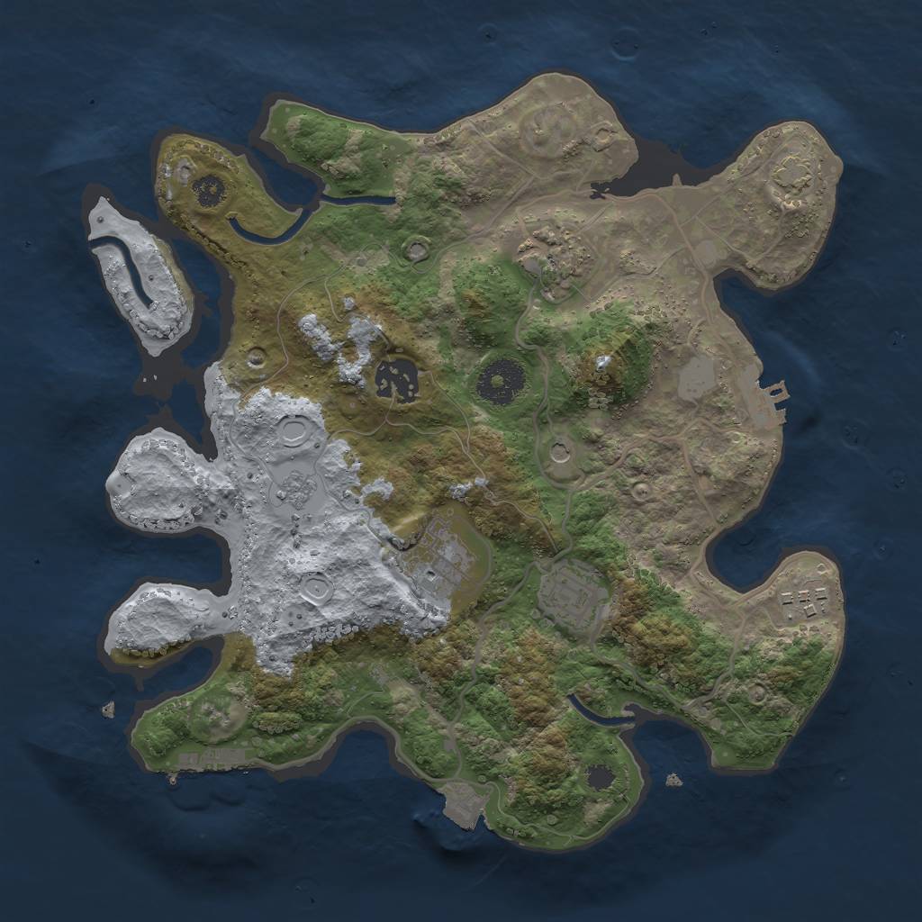 Rust Map: Procedural Map, Size: 3000, Seed: 9420, 13 Monuments