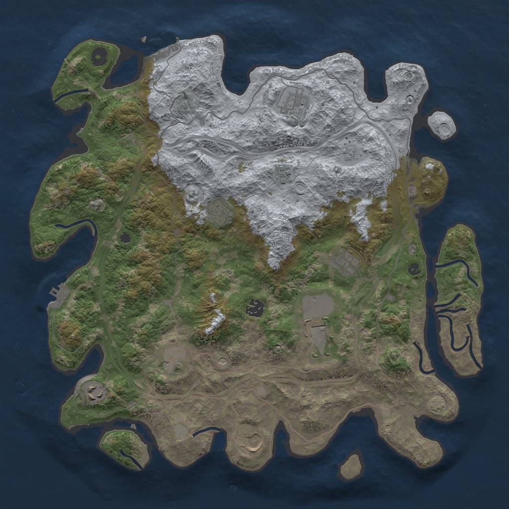 Rust Map: Procedural Map, Size: 4250, Seed: 417282468, 17 Monuments