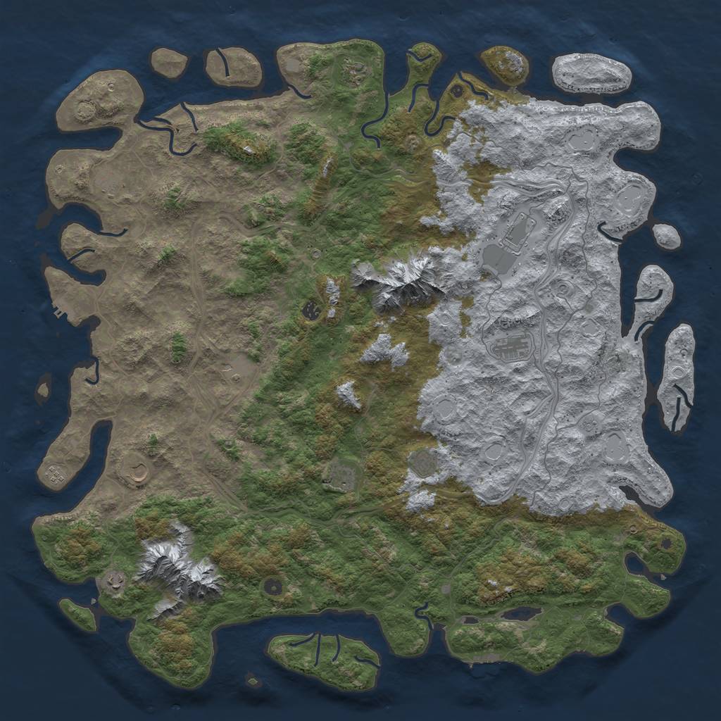 Rust Map: Procedural Map, Size: 6000, Seed: 18273645, 19 Monuments