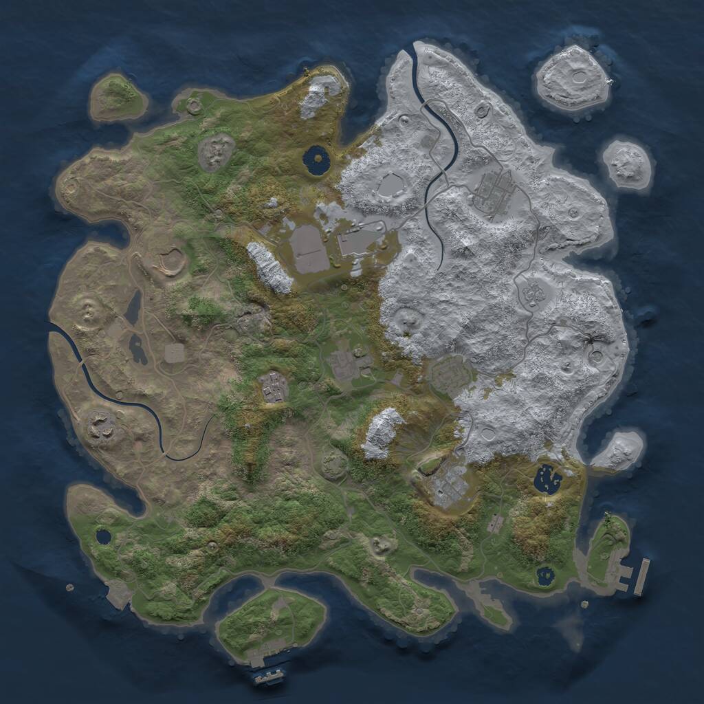 Rust Map: Procedural Map, Size: 3800, Seed: 515704, 15 Monuments