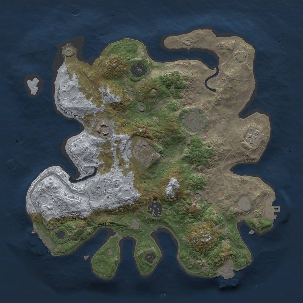 Rust Map: Procedural Map, Size: 3000, Seed: 723369218, 13 Monuments