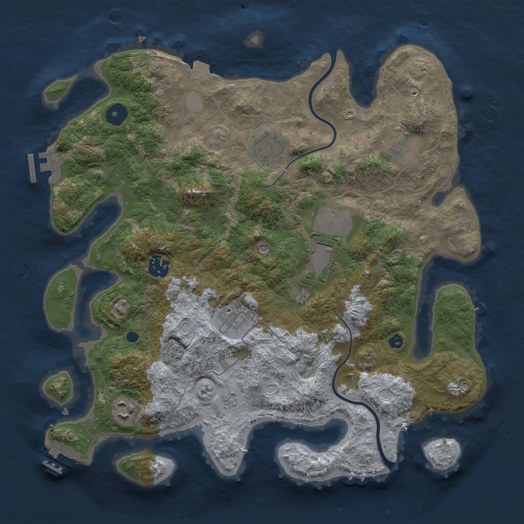 Rust Map: Procedural Map, Size: 3680, Seed: 14590, 13 Monuments