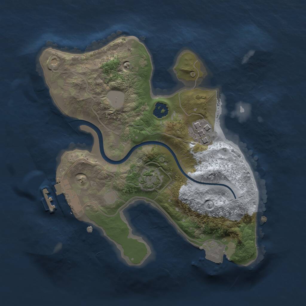 Rust Map: Procedural Map, Size: 2000, Seed: 18273645, 4 Monuments