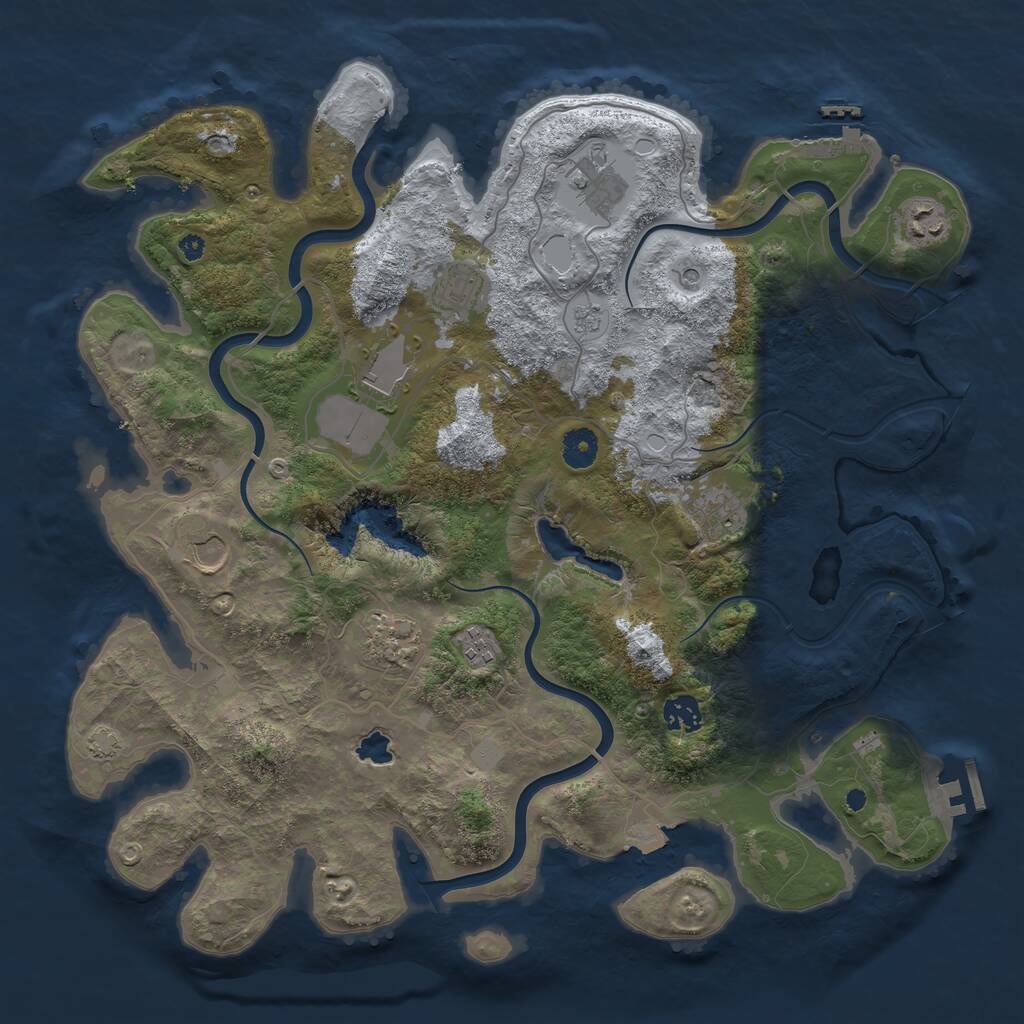 Rust Map: Procedural Map, Size: 4000, Seed: 86753055, 15 Monuments