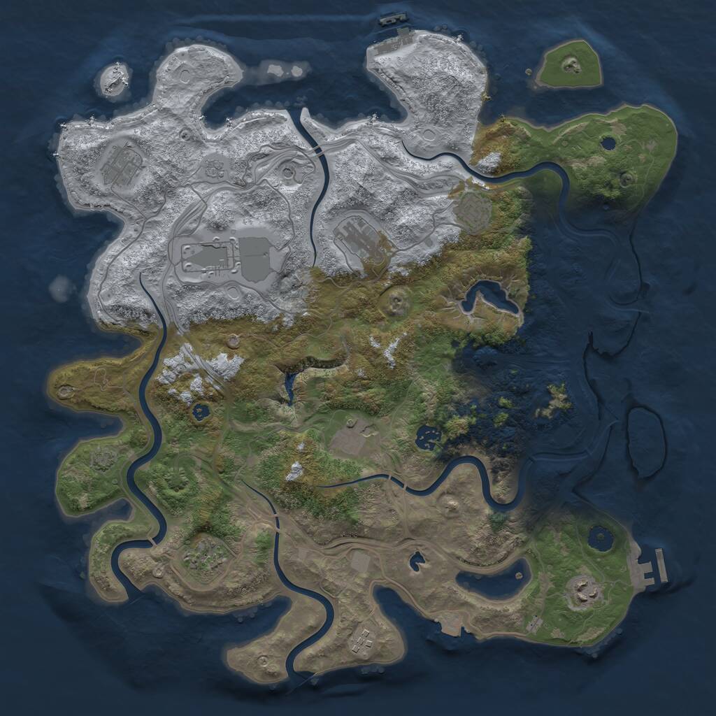 Rust Map: Procedural Map, Size: 4250, Seed: 1948327397, 15 Monuments