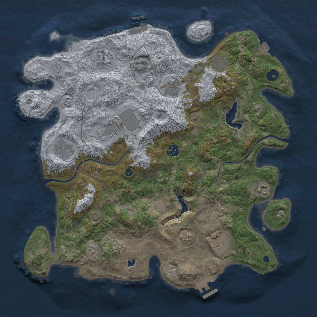 Rust Map: Procedural Map, Size: 4000, Seed: 740645957, 15 Monuments