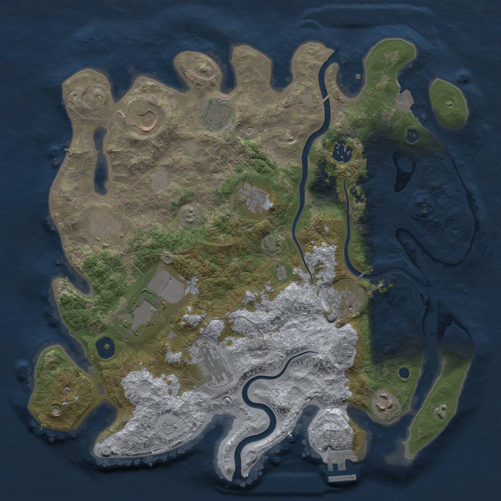 Rust Map: Procedural Map, Size: 3700, Seed: 337145001, 15 Monuments