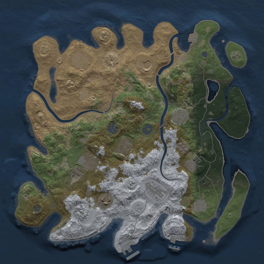Rust Map: Procedural Map, Size: 3700, Seed: 337145001, 19 Monuments