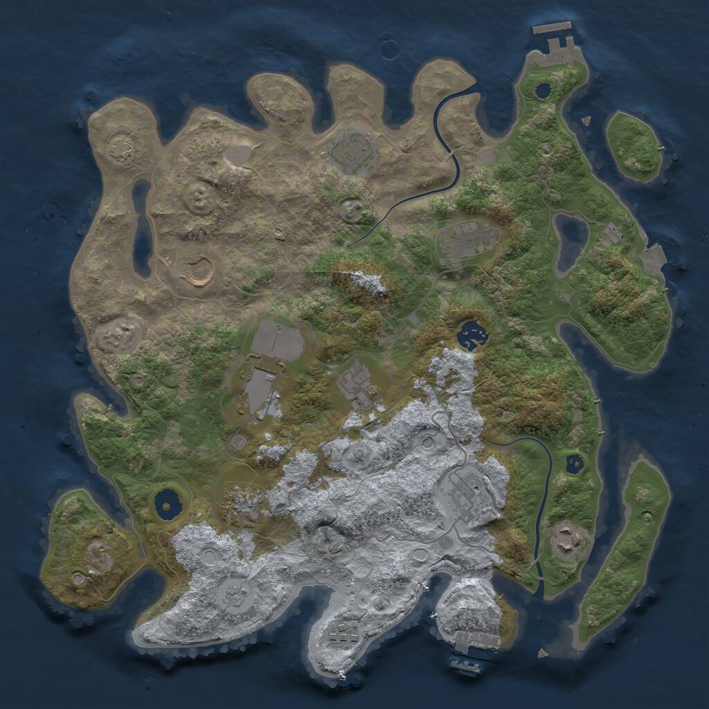 Rust Map: Procedural Map, Size: 3700, Seed: 337145001, 16 Monuments
