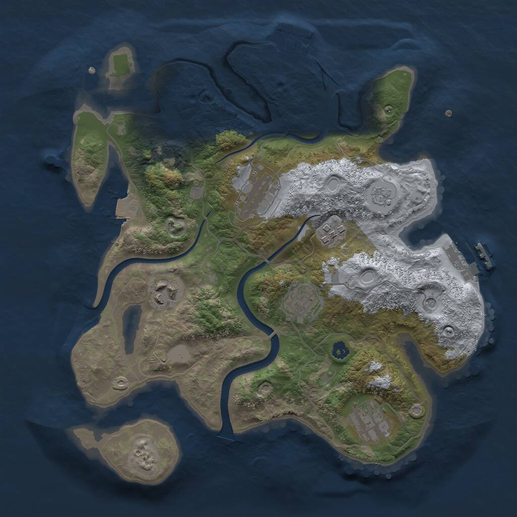 Rust Map: Procedural Map, Size: 3000, Seed: 1174634612, 11 Monuments