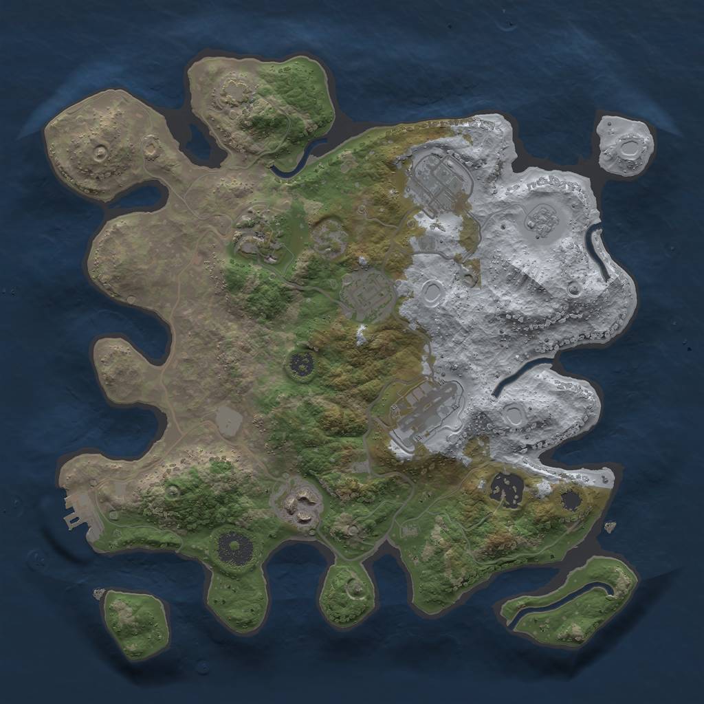 Rust Map: Procedural Map, Size: 3000, Seed: 29102, 12 Monuments