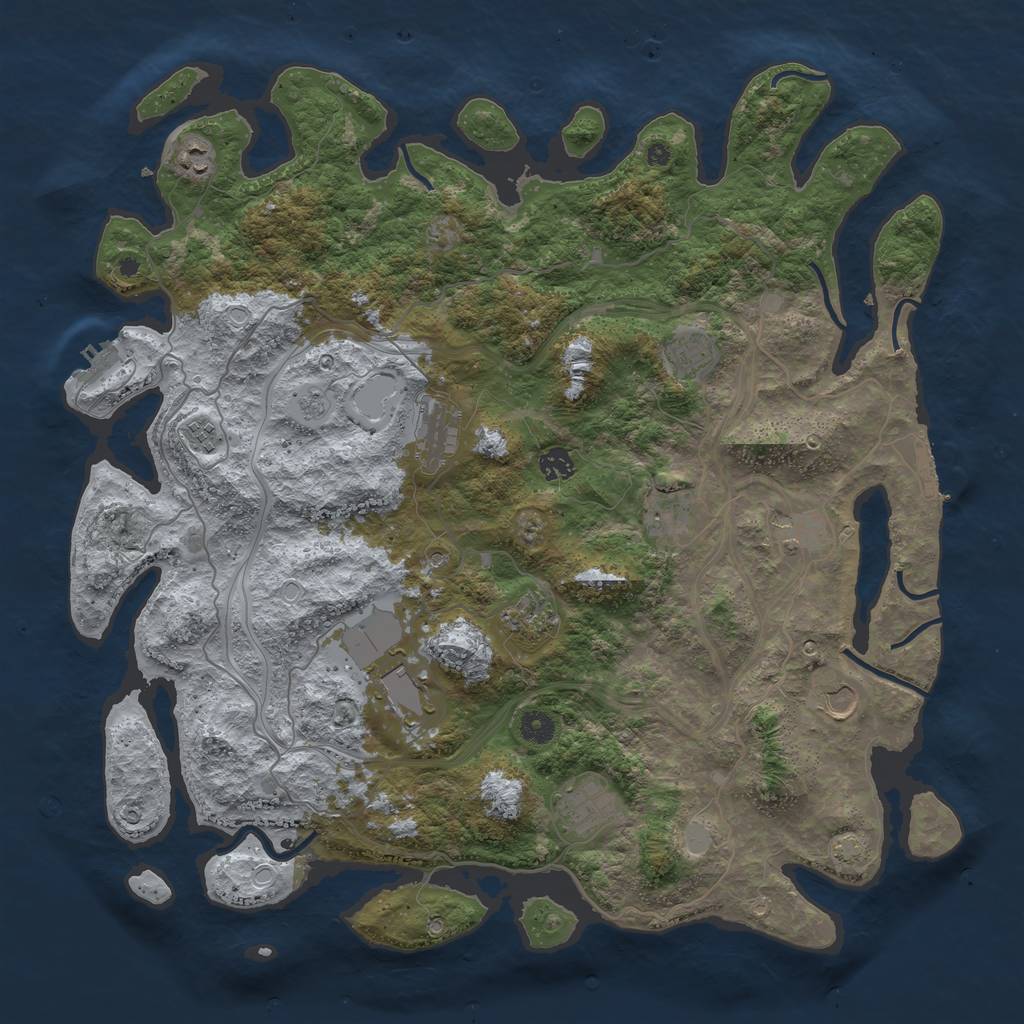 Rust Map: Procedural Map, Size: 4500, Seed: 249646060, 19 Monuments