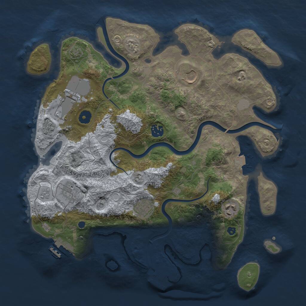 Rust Map: Procedural Map, Size: 3550, Seed: 829856, 13 Monuments
