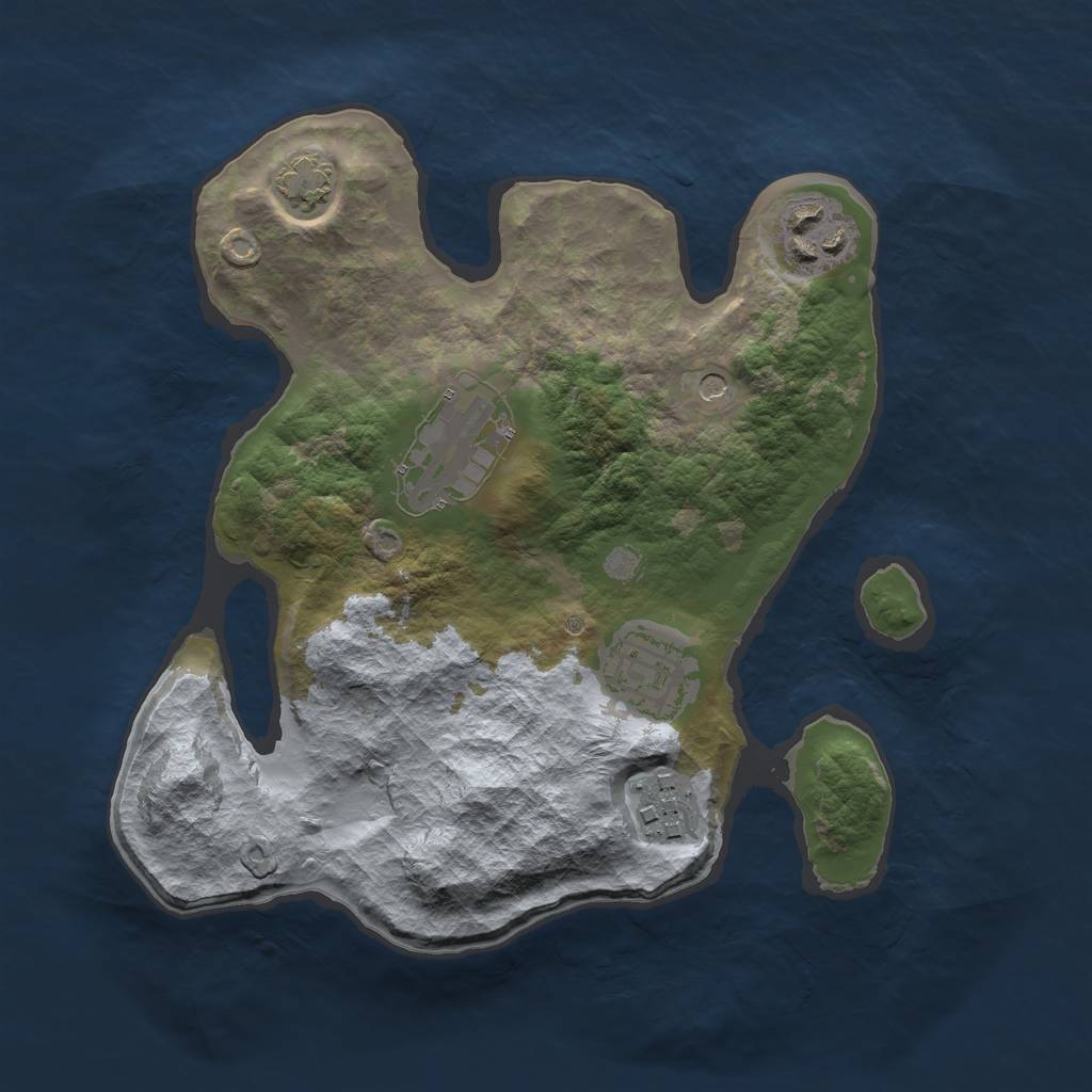 Rust Map: Barren, Size: 2500, Seed: 1999999, 8 Monuments