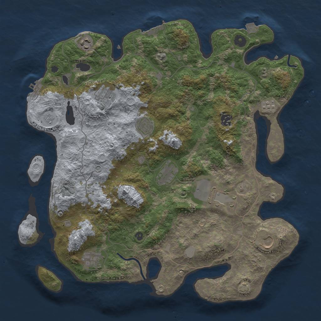 Rust Map: Procedural Map, Size: 4000, Seed: 1766978963, 17 Monuments