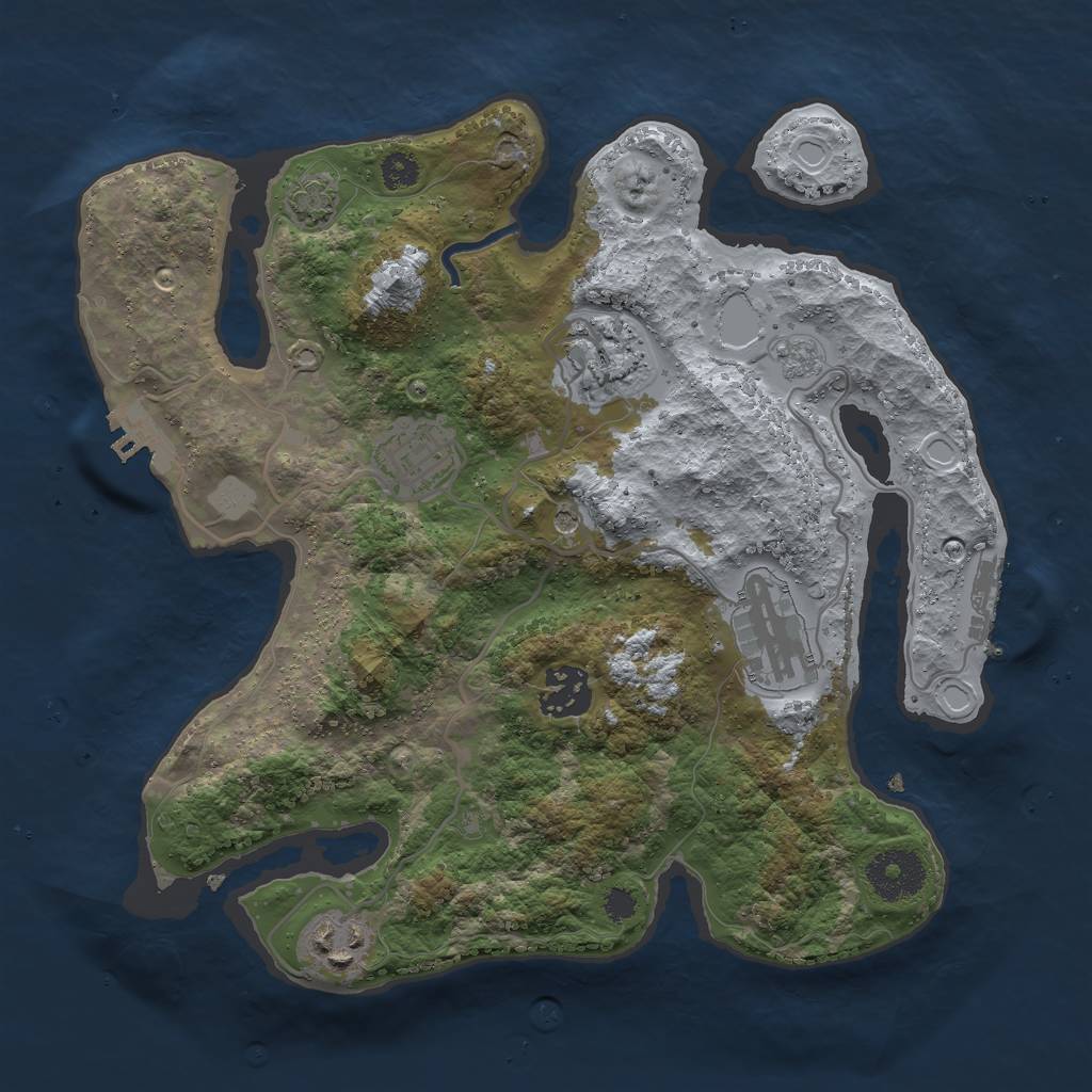 Rust Map: Procedural Map, Size: 3000, Seed: 1595621197, 13 Monuments