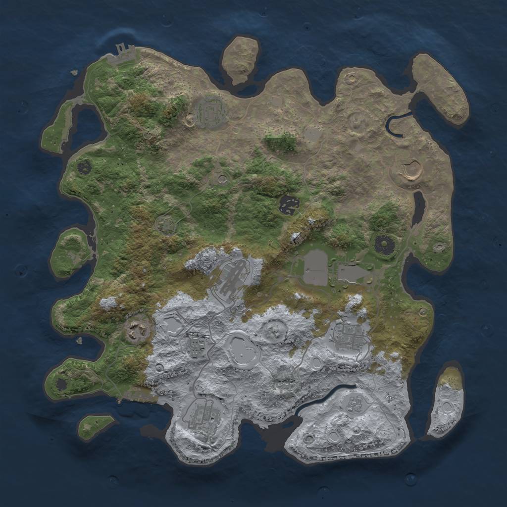 Rust Map: Procedural Map, Size: 3760, Seed: 18122936, 17 Monuments