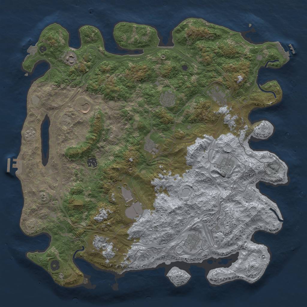 Rust Map: Procedural Map, Size: 4500, Seed: 444811975, 19 Monuments