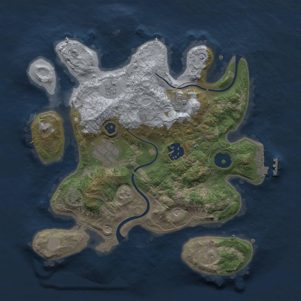 Rust Map: Procedural Map, Size: 2750, Seed: 781613516, 8 Monuments