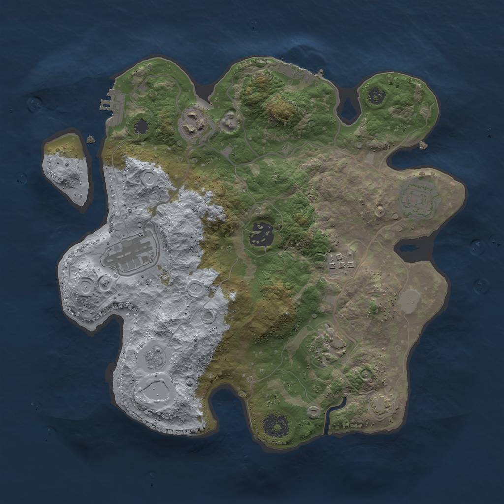 Rust Map: Procedural Map, Size: 3000, Seed: 350038809, 13 Monuments