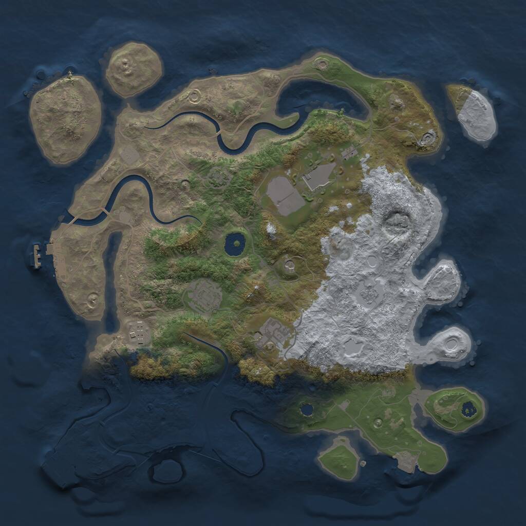 Rust Map: Procedural Map, Size: 3500, Seed: 24414739, 10 Monuments