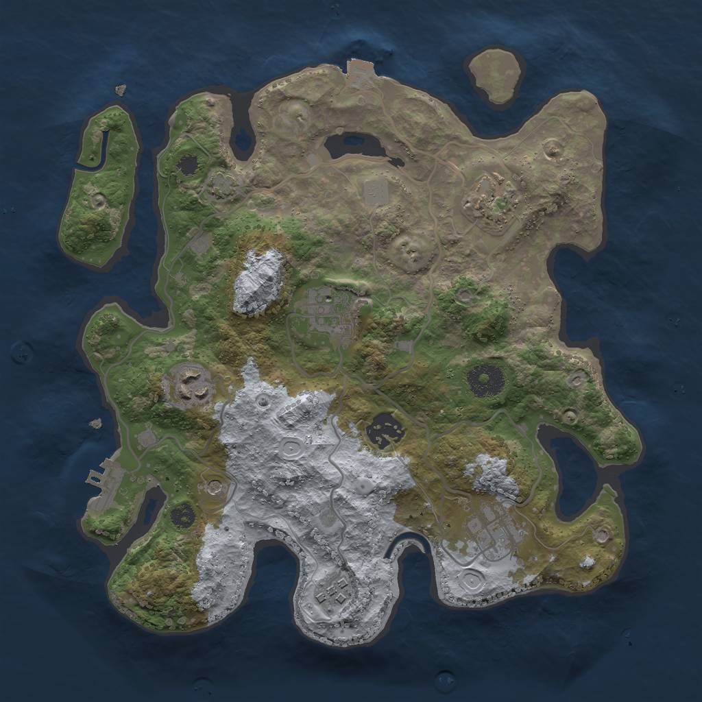 Rust Map: Procedural Map, Size: 3000, Seed: 1529730115, 12 Monuments