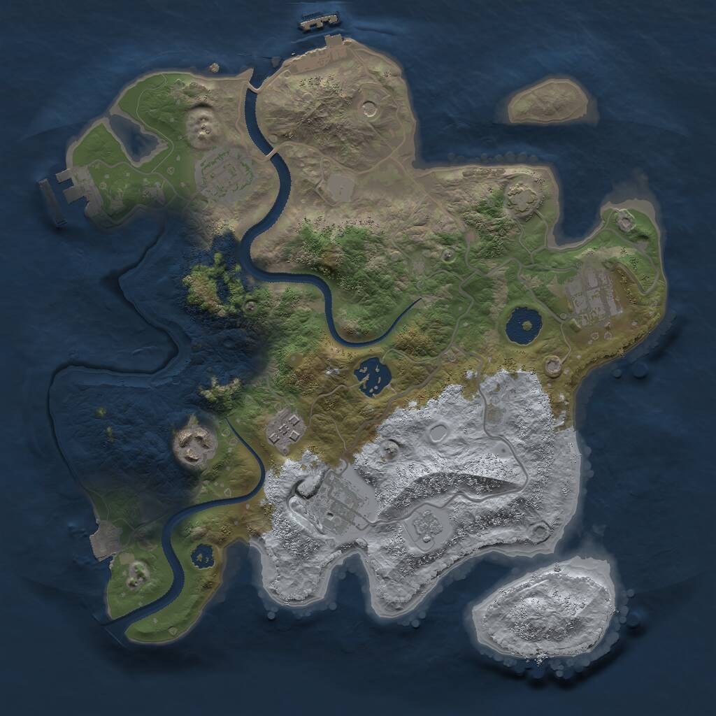Rust Map: Procedural Map, Size: 3000, Seed: 1739603378, 12 Monuments