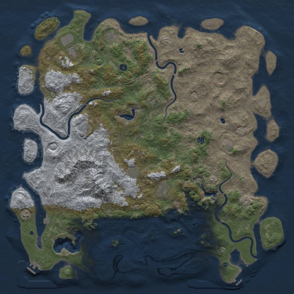 Rust Map: Procedural Map, Size: 6000, Seed: 19686, 17 Monuments