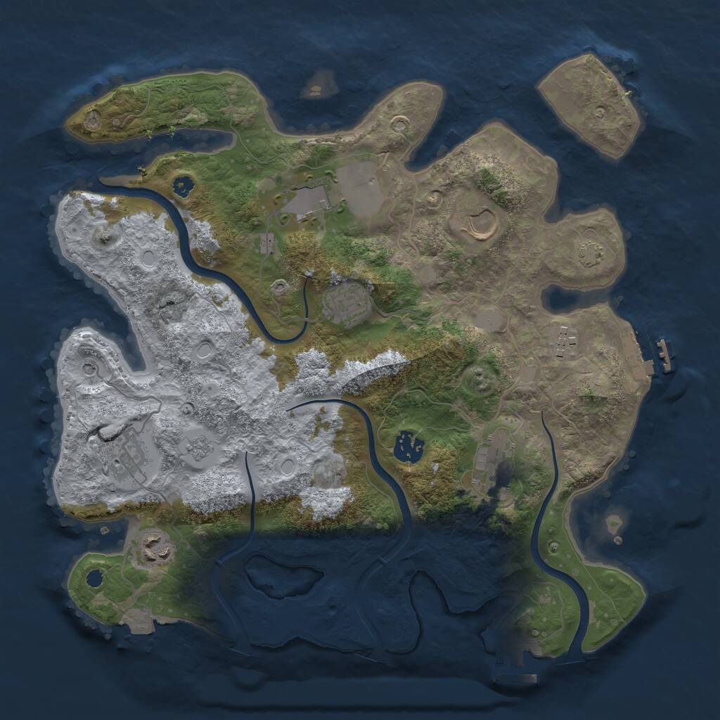 Rust Map: Procedural Map, Size: 3500, Seed: 1620211397, 14 Monuments