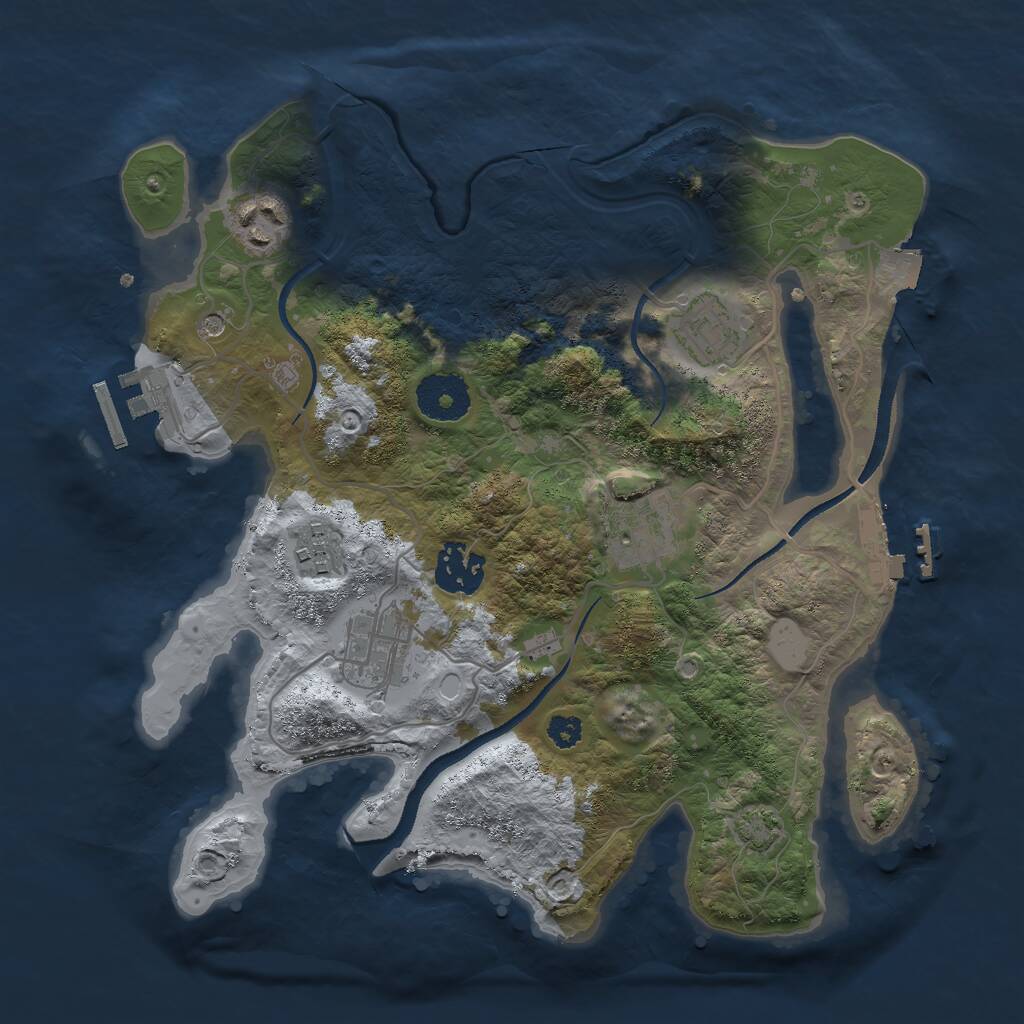 Rust Map: Procedural Map, Size: 3000, Seed: 929997931, 11 Monuments