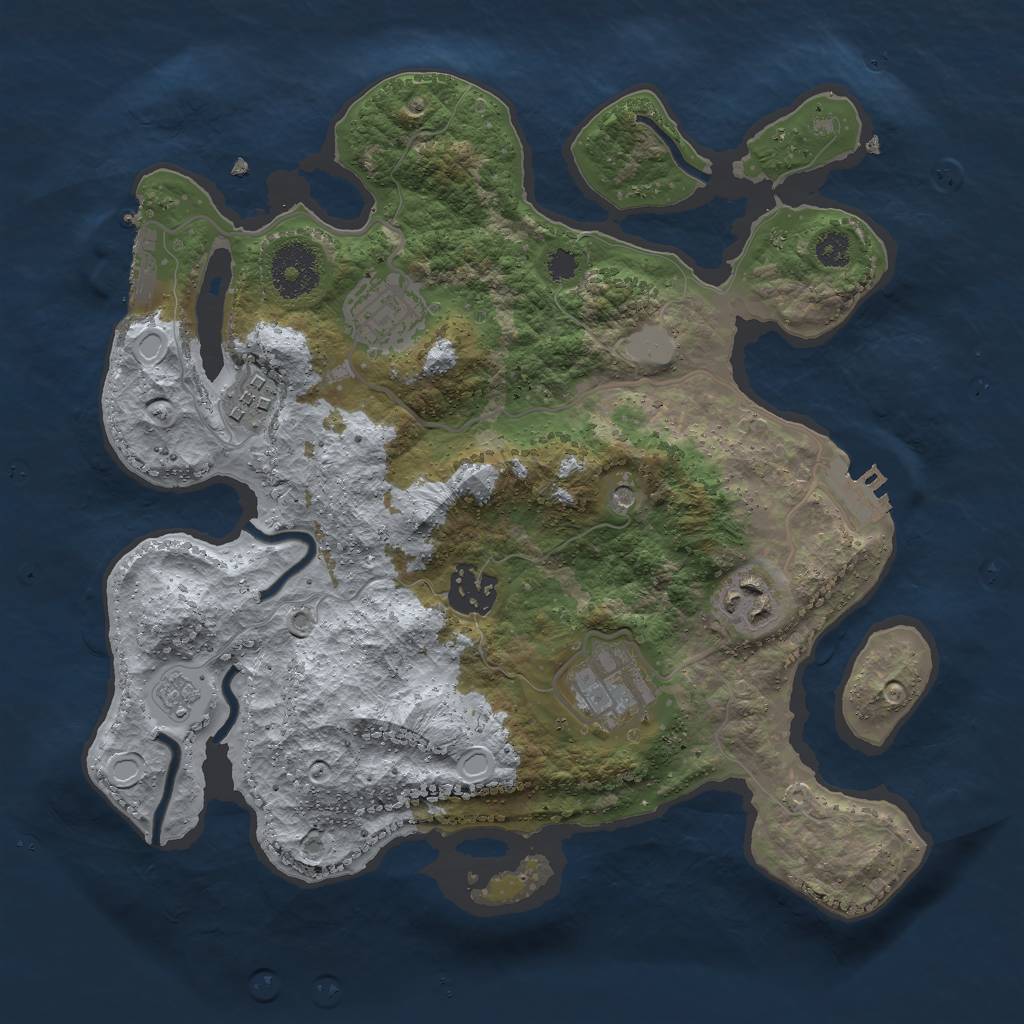 Rust Map: Procedural Map, Size: 3000, Seed: 6496, 12 Monuments