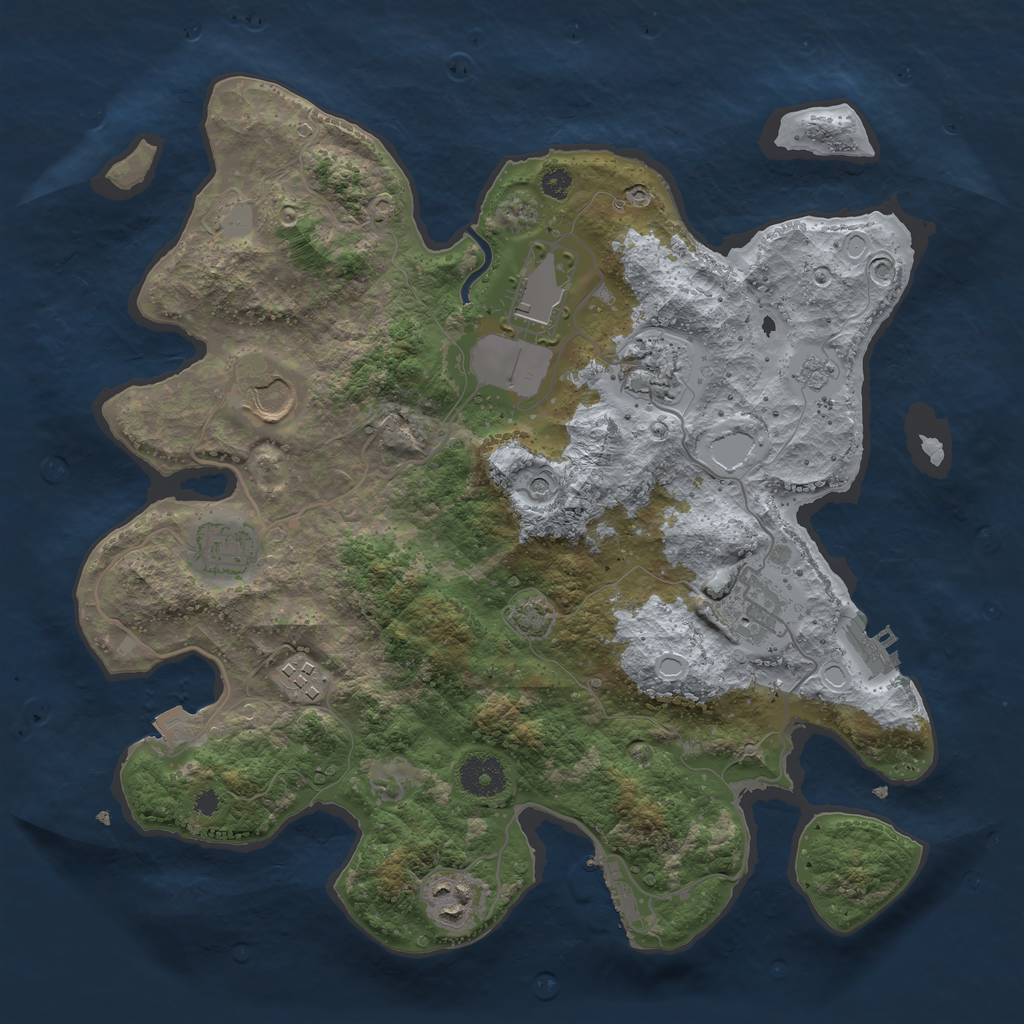 Rust Map: Procedural Map, Size: 3500, Seed: 759293951, 15 Monuments
