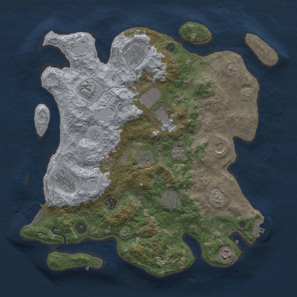 Rust Map: Procedural Map, Size: 3800, Seed: 22199, 18 Monuments
