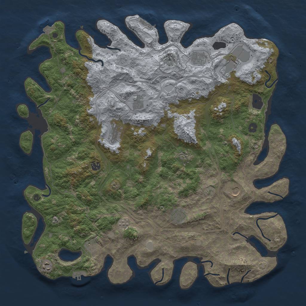 Rust Map: Procedural Map, Size: 4800, Seed: 1918422123, 19 Monuments
