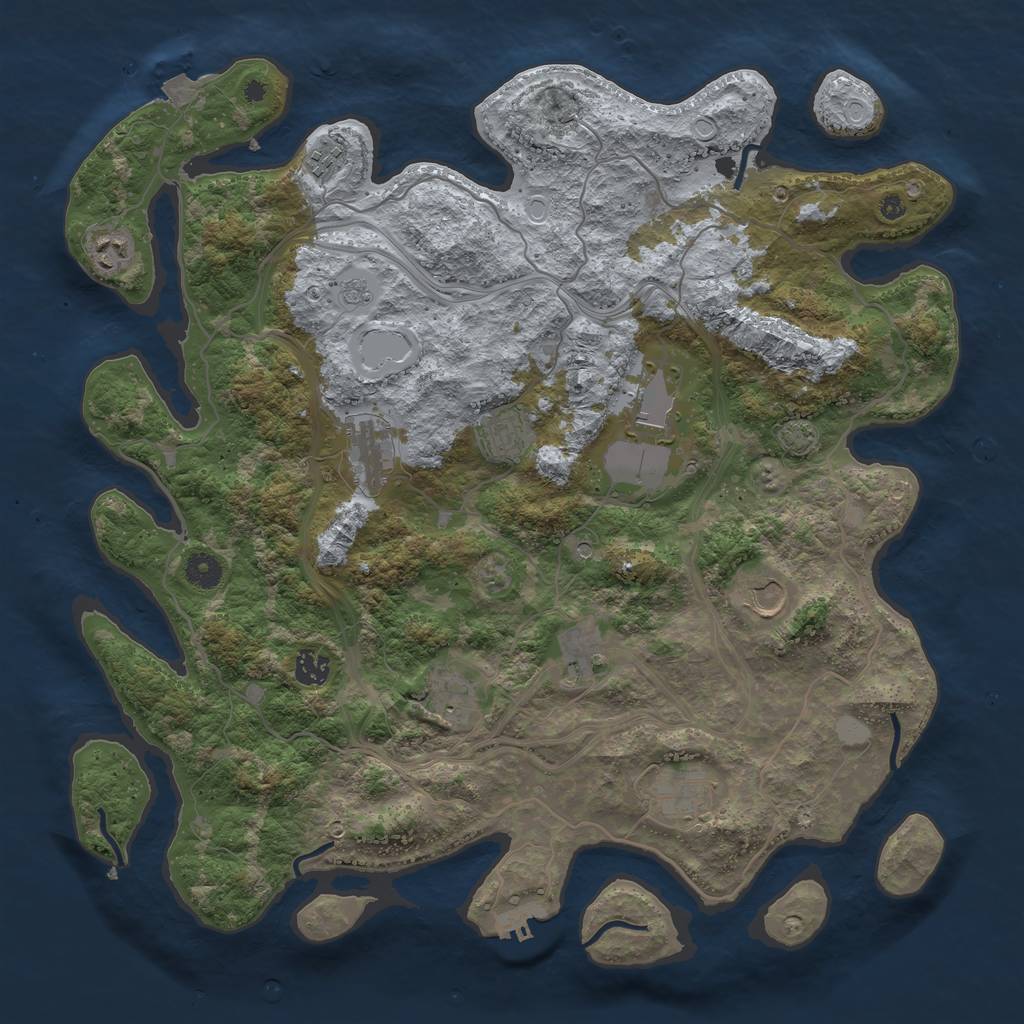 Rust Map: Procedural Map, Size: 4250, Seed: 246532, 17 Monuments
