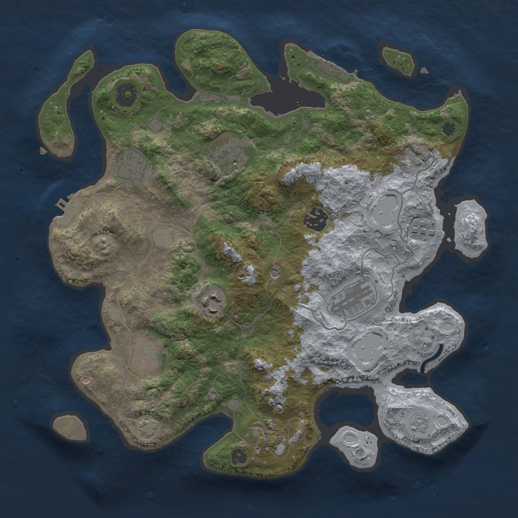 Rust Map: Procedural Map, Size: 3400, Seed: 203632376, 16 Monuments