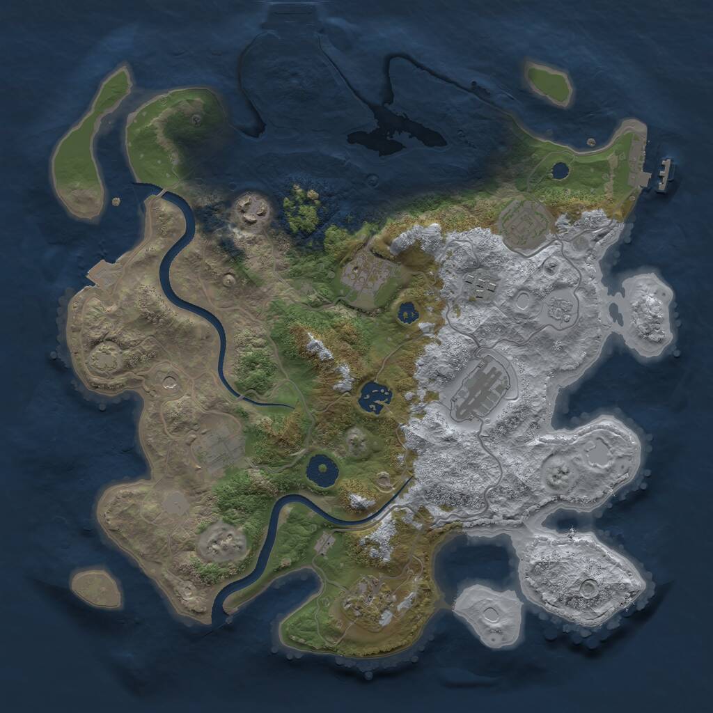 Rust Map: Procedural Map, Size: 3400, Seed: 203632376, 14 Monuments