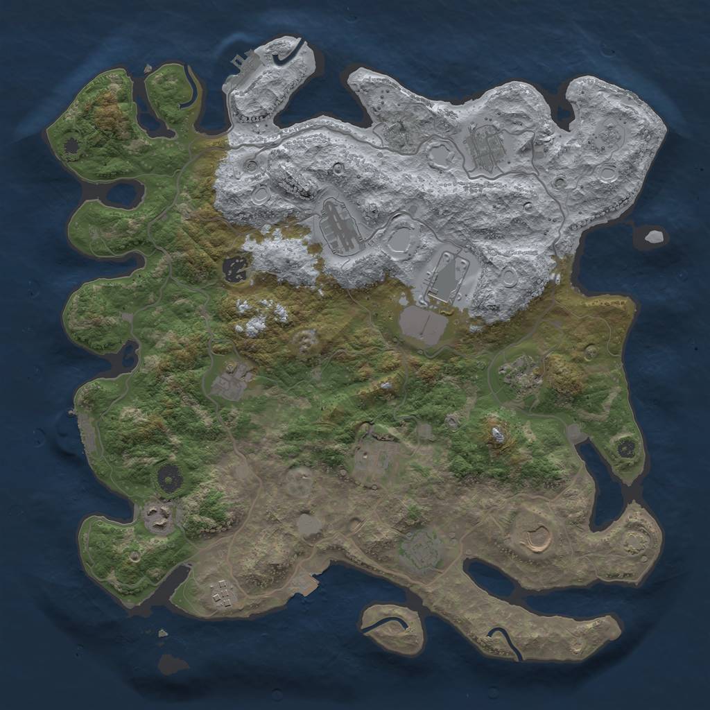 Rust Map: Procedural Map, Size: 4000, Seed: 1979455845, 19 Monuments