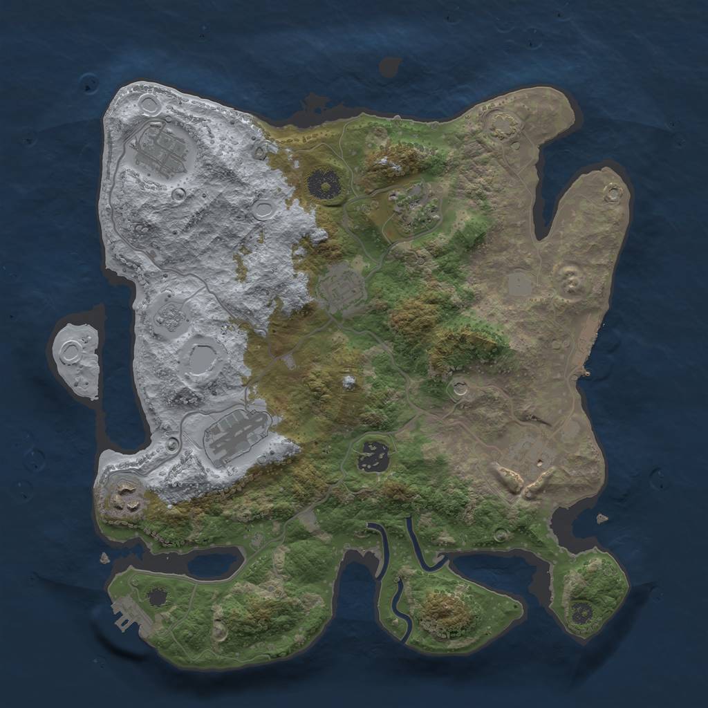 Rust Map: Procedural Map, Size: 3300, Seed: 402535344, 15 Monuments
