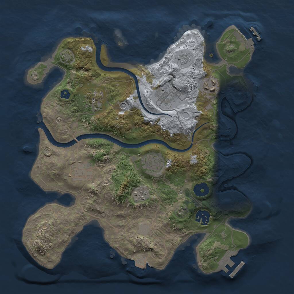 Rust Map: Procedural Map, Size: 3000, Seed: 136042425, 13 Monuments