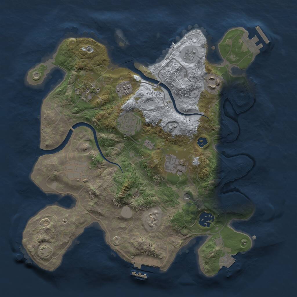 Rust Map: Procedural Map, Size: 3000, Seed: 136042425, 13 Monuments