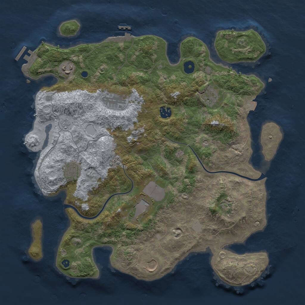 Rust Map: Procedural Map, Size: 3800, Seed: 20230417, 15 Monuments