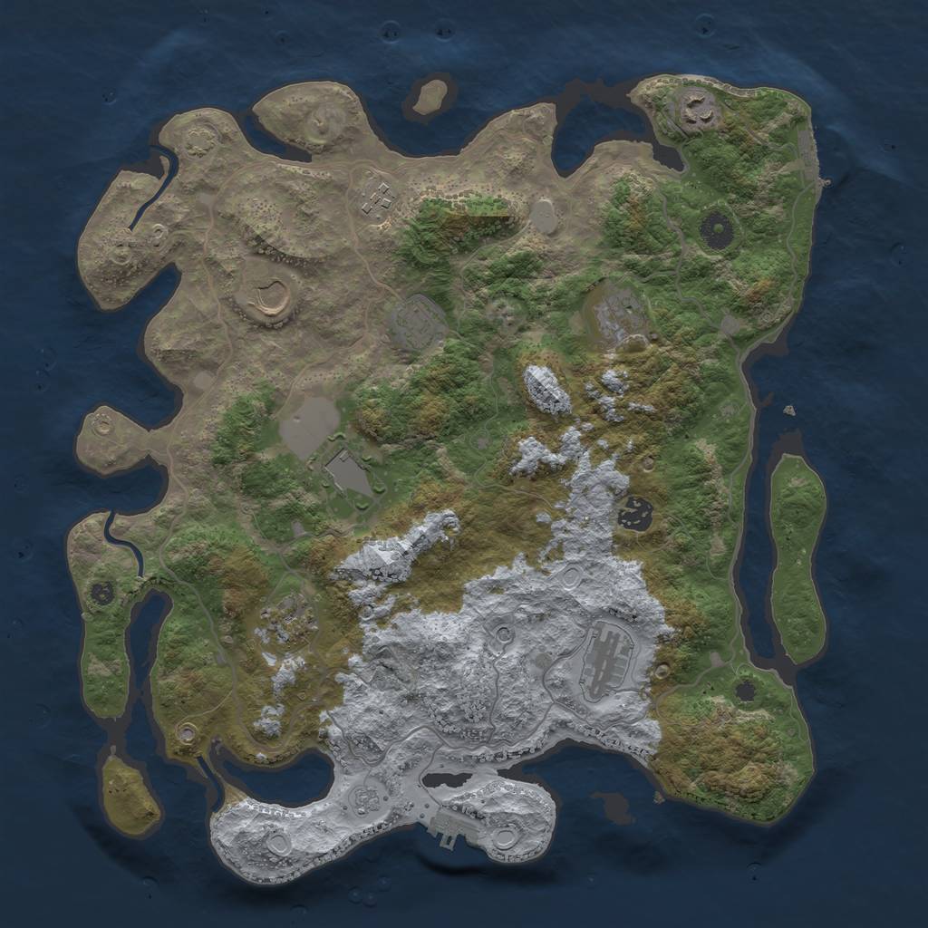 Rust Map: Procedural Map, Size: 4000, Seed: 10349, 17 Monuments