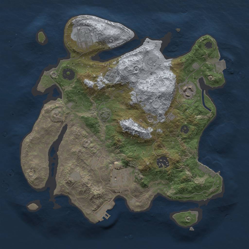 Rust Map: Procedural Map, Size: 3000, Seed: 21985, 13 Monuments